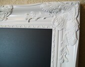 FRAMED CHALKBOARD WEDDING Menu Board White Any Color 34x28 Baroque Ornate Large Vintage Framed Chalkboard-Magnetic Board-Memo Board-Mirror