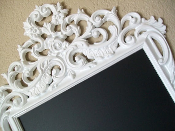 UNIQUE CHRISTMAS GIFT For Her Magnet Board Chalkboard Wall Mirror Ornate Vintage Baroque Picture Frame Wedding Menu Board White Any Color