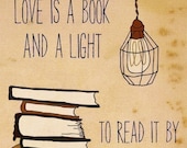 Love Is A Book - 8 x 10 - Illustration Print