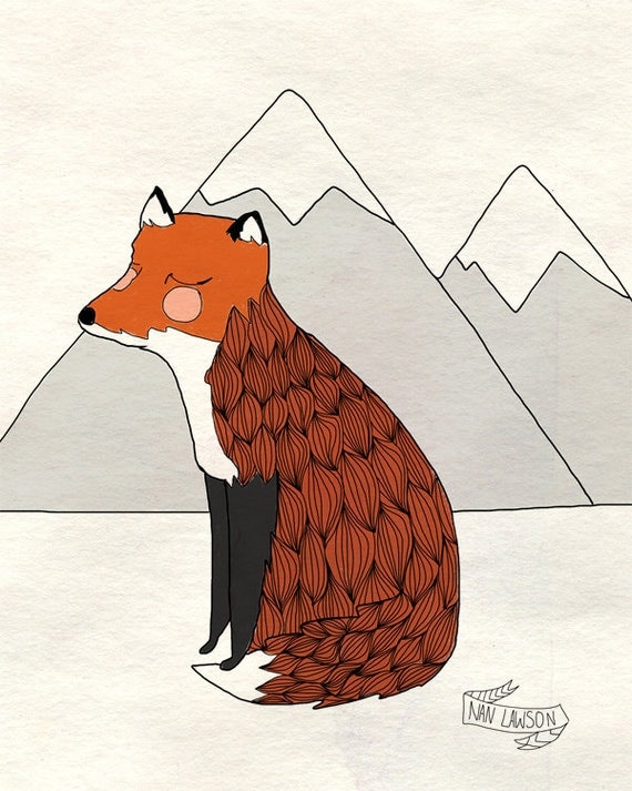 Gentle Fox - 5 x 7 - Illustration Print
