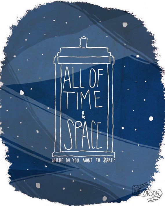 All Of Time And Space - 5 x 7 Illustration Print