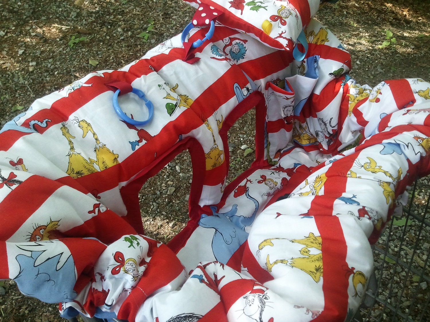 Shopping Cart Cover and High Chair Cover in Dr. Seuss,  neutral boy or girl