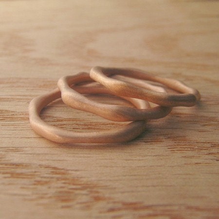 14kt Rose Gold Water Ring Stack-