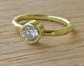14kt Gold and Moisanite Solitaire
