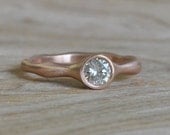 Moissanite Solitaire Water Ring- Conflict Free