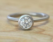 Conflict Free Mosisanite Solitaire in Recycled 14K White Gold