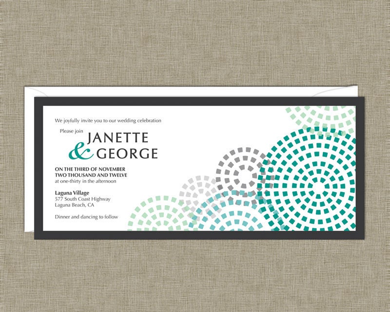 Contemporary Circle Wedding Invitations