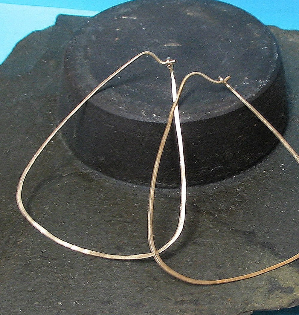 Huge Gold Triangle Earrings
