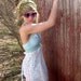 RESERVED FOR BECCA Eco Friendly Hippie Mamma Halter Top with Vintage Trim and Apron Size  Small/Medium