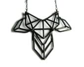 Geometric Necklace - Art Deco Revival Necklace - Inspired by Armatures of Bridge Structures and the contour of an Ivy leaf