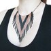 Copper Necklace - Metal Fringe - Porcupine Quill inspired - Multi V copper and black - copper jewelry