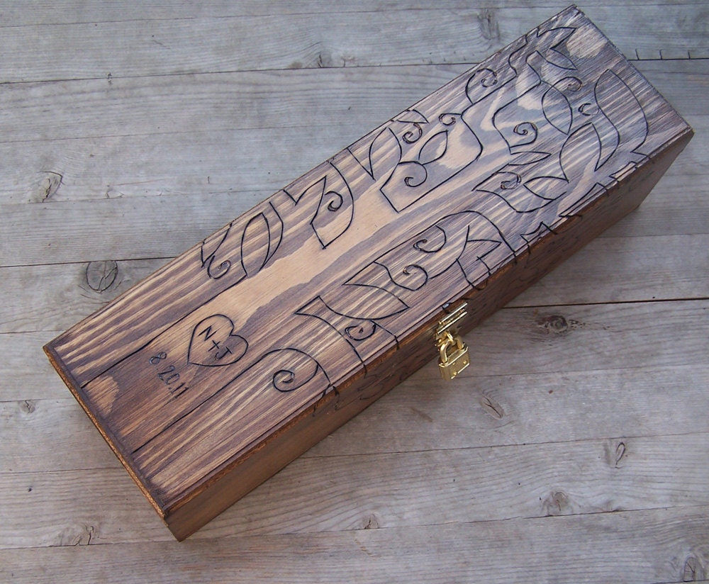 Custom Wine Box, Memory Box, Time Capsule for Your Wedding Day, Anniversary or any other Special Occasion