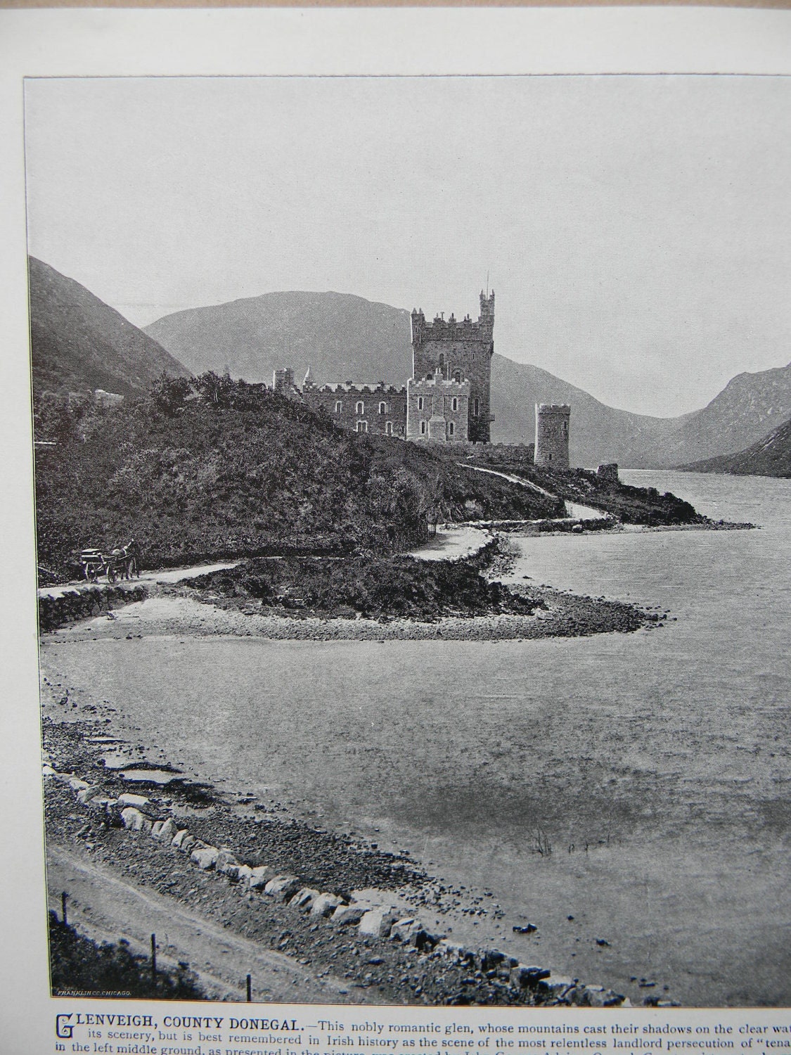 1898 Photography of Ireland - Glenveigh Donegal County - Antique Victorian Era Fine Art for Framing 100 Years Old