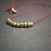 Golden Nugget Red Silk & Gold Vermeil Nugget Necklace