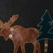 Moose Pillow Lodge Decor Upcycled Wool Moose Pine Trees Decorative Accent