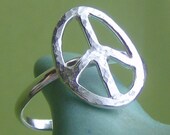 Hammered Sterling Silver Peace Ring