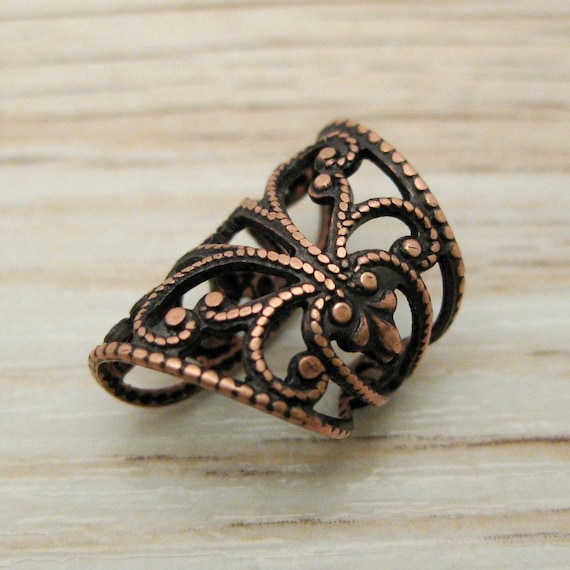 Soft Whispers - Copper Filigree Ear Cuff