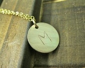Personalized Hand Stamped Necklace Letters Gold Filled Intial Tag Necklace
