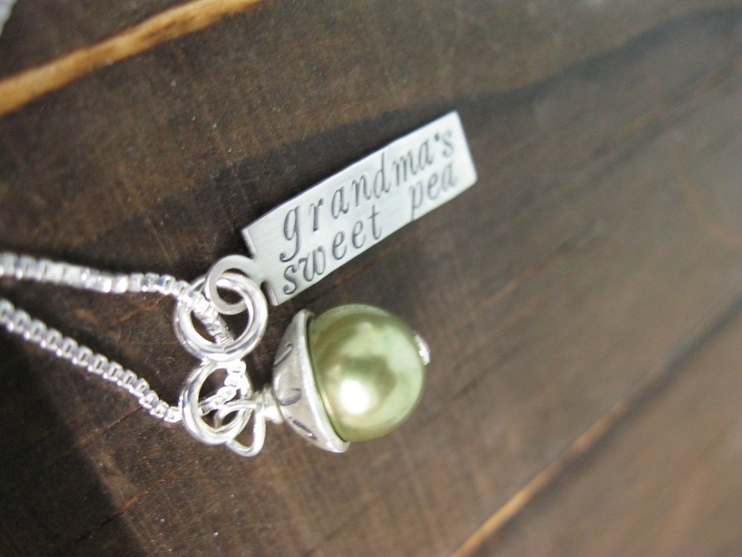 Personalized Hand Stamped Sterling Silver Necklace My Sweet Pea