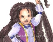 African American Rapunzel with Twists modern fairy tales 8x10 Print