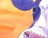 Cow Portrait  8x10 print How Now... Violet Cow