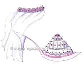 Wedding Fantasy Shoe fondant cake 5x7 Print
