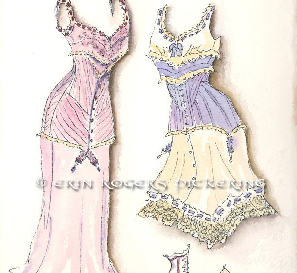 Edwardian Corsets Illustration 8x10 Print