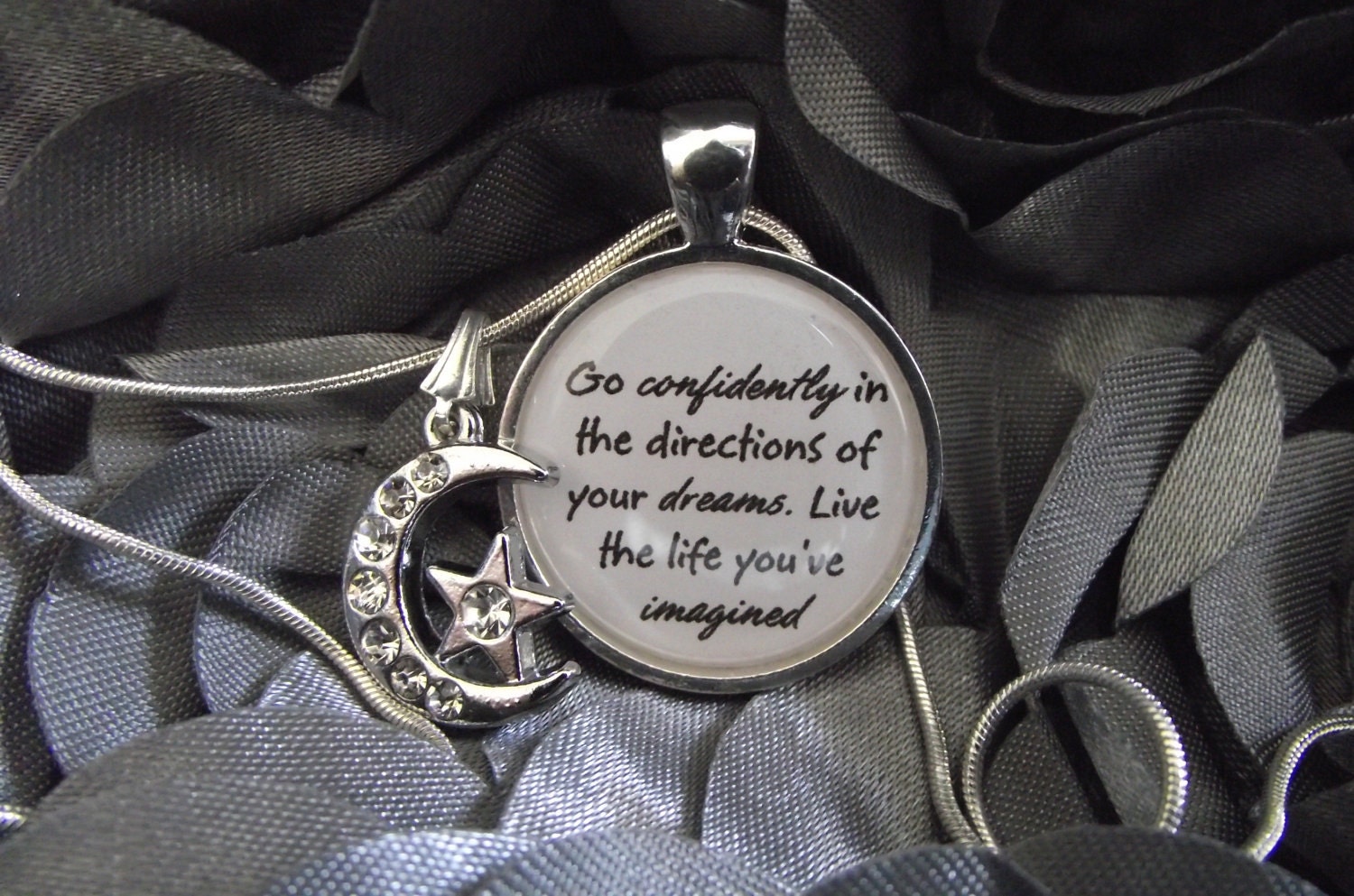 Go confidently in the direction of your dreams, live the life you've imagined-  buy two get one free- 16" or 18" snake chain- READY TO SHIP