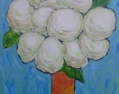 Hydrangeas in an Orange Vase - Original Painting