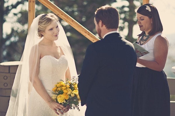 Traditional Wedding Veil, Long Bridal Veil in White, Diamond White, Ivory and more -- Jes' Mountain Veil