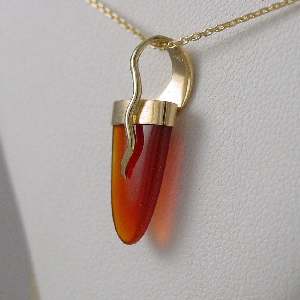 Carnelian 14k Gold Pendant