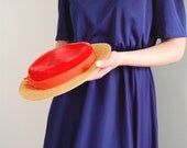 vintage Flat Brimmed BOATER Hat by John Wanamaker