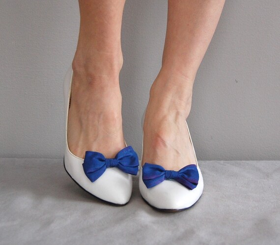 vintage BLUEBELL blue bow heels