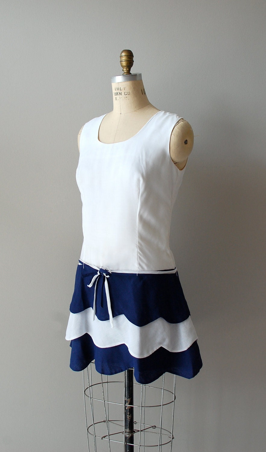1960s dress / 60s mini dress / Nautical Mile
