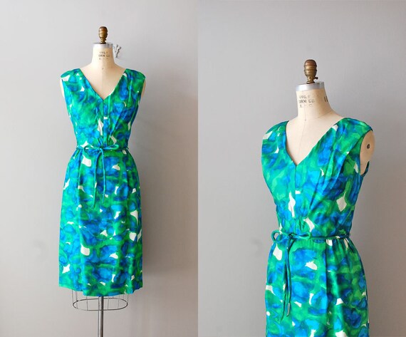 1960s dress / 60s dress floral print dress / Oceans 11 silk dress