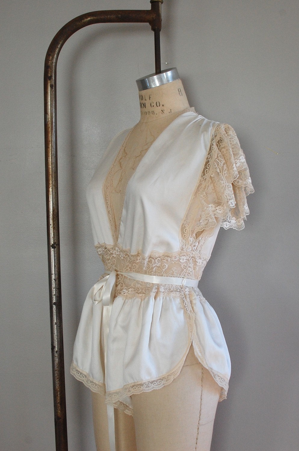 vintage 1970s Boudoir Lace romper