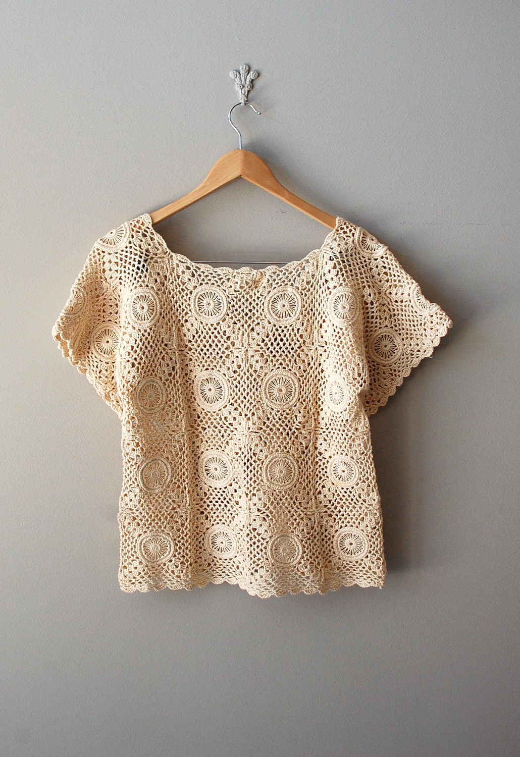 crochet dress / 70s cotton knit two-piece / Sausalito dress