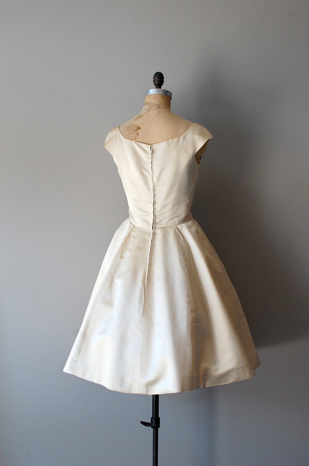 1950s wedding dress / silk 50s dress / beaded wedding dress / An Impossible Dream
