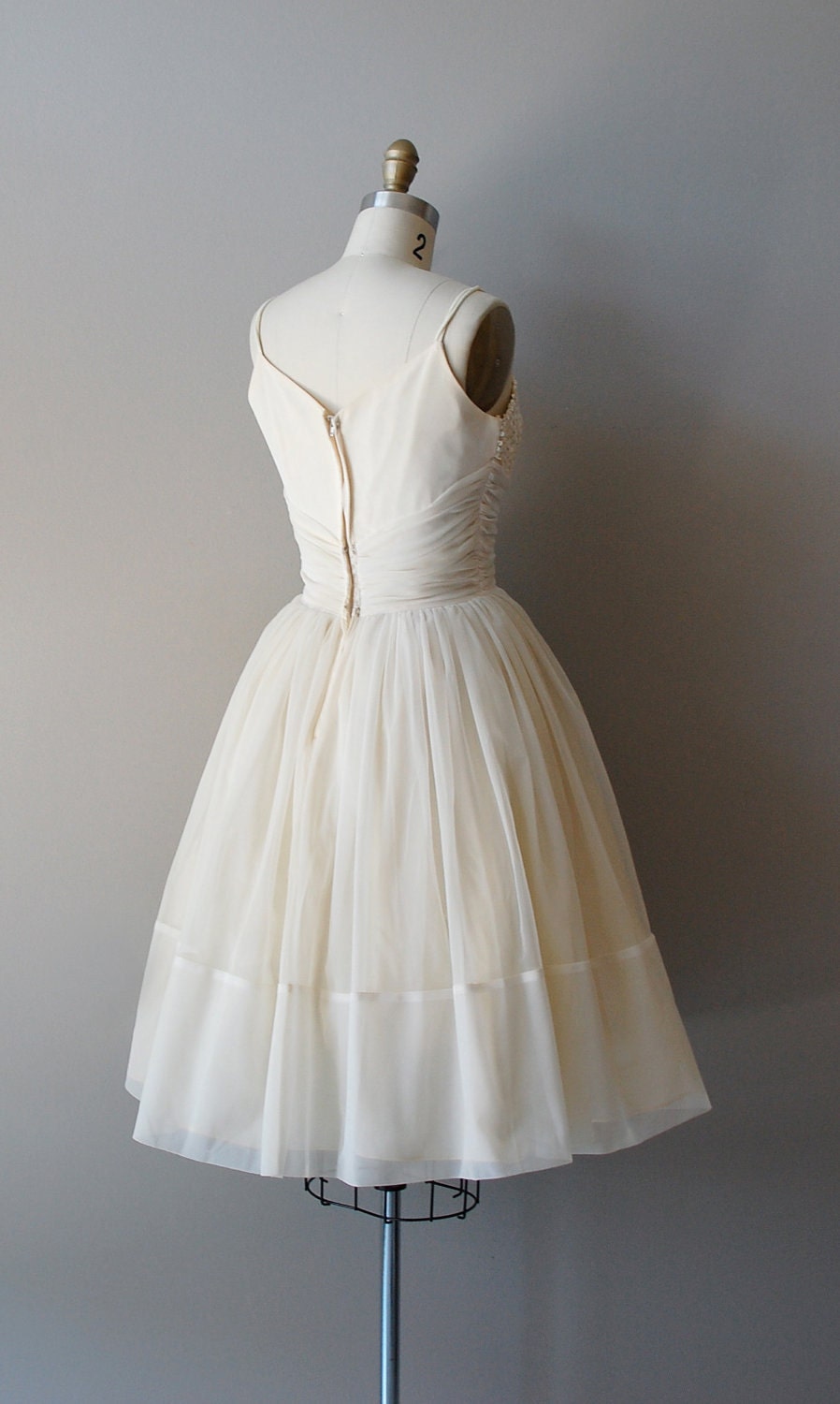 50s wedding dress / chiffon 1950s wedding dress / Among Angels