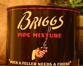 CANDLE Unique Hand-Poured Soy Wax Candle in Vintage BRIGGS Pipe Mixture Tobacco Can Great for Dad Antique CollectableTin cigar