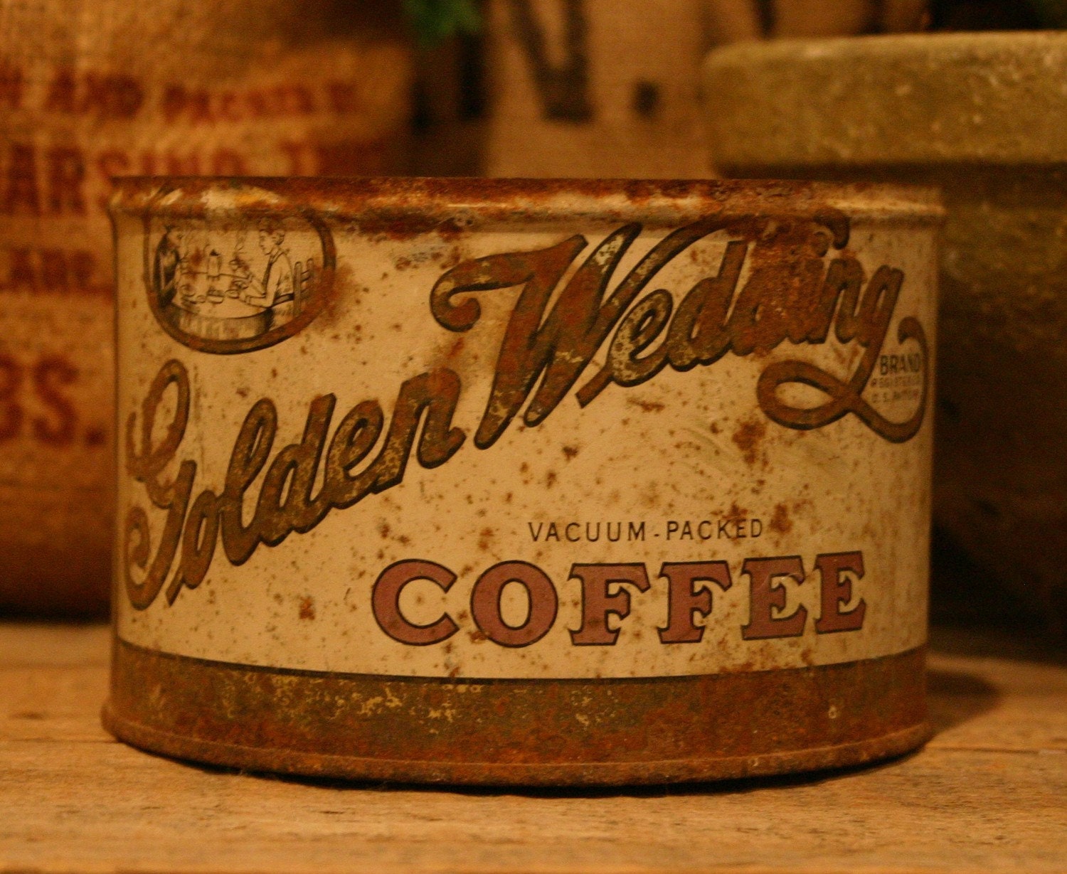 Buy golden wedding anniversary gifts - CANDLE Unique Hand-Poured Soy Wax Candle in Old Vintage Golden WEDDING Coffee Can GREAT 50th Anniversary Gift Antique Collectable Tin