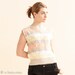 Little Pastel Knit Sleeveless Blouse / Peach, Tan, Yellow, Cream Stripes