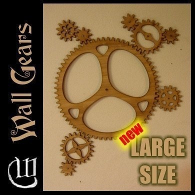 Kinetic Wall Art - Large Wooden Gears