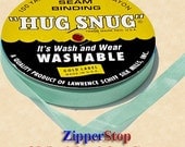 Hug Snug Seam Binding 100-yds Roll 1/2inch Wide Hug Snug - 1702 - PEARL AQUA - 100 percentage Woven-edge Rayon - Wash 'n Wear - made in USA