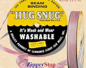 Hug Snug Seam Binding 100-yds Roll 1/2inch Wide Hug Snug - 209 ROSE PETAL - 100 percentage Woven-edge Rayon - Wash 'n Wear - made in USA