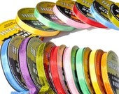 WHOLESALE RIBBON- 10 Rolls  100-yds Roll 1/2inch Wide Hug Snug Assortment Color - 100 percentage Woven-edge Rayon - r - made in USA