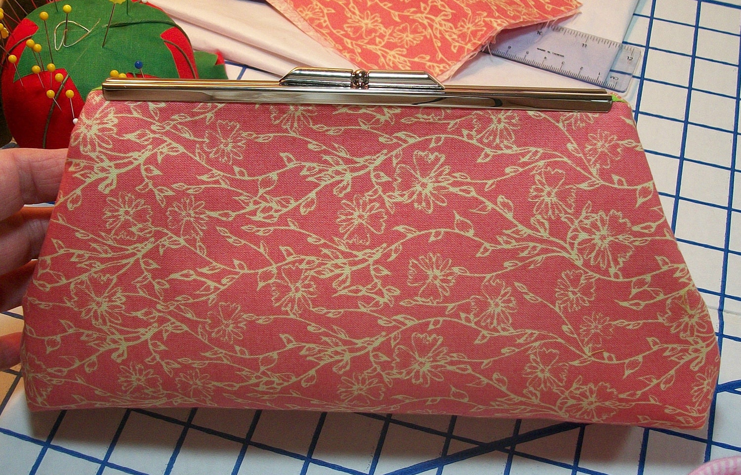 Coral Vines Clutch Bag