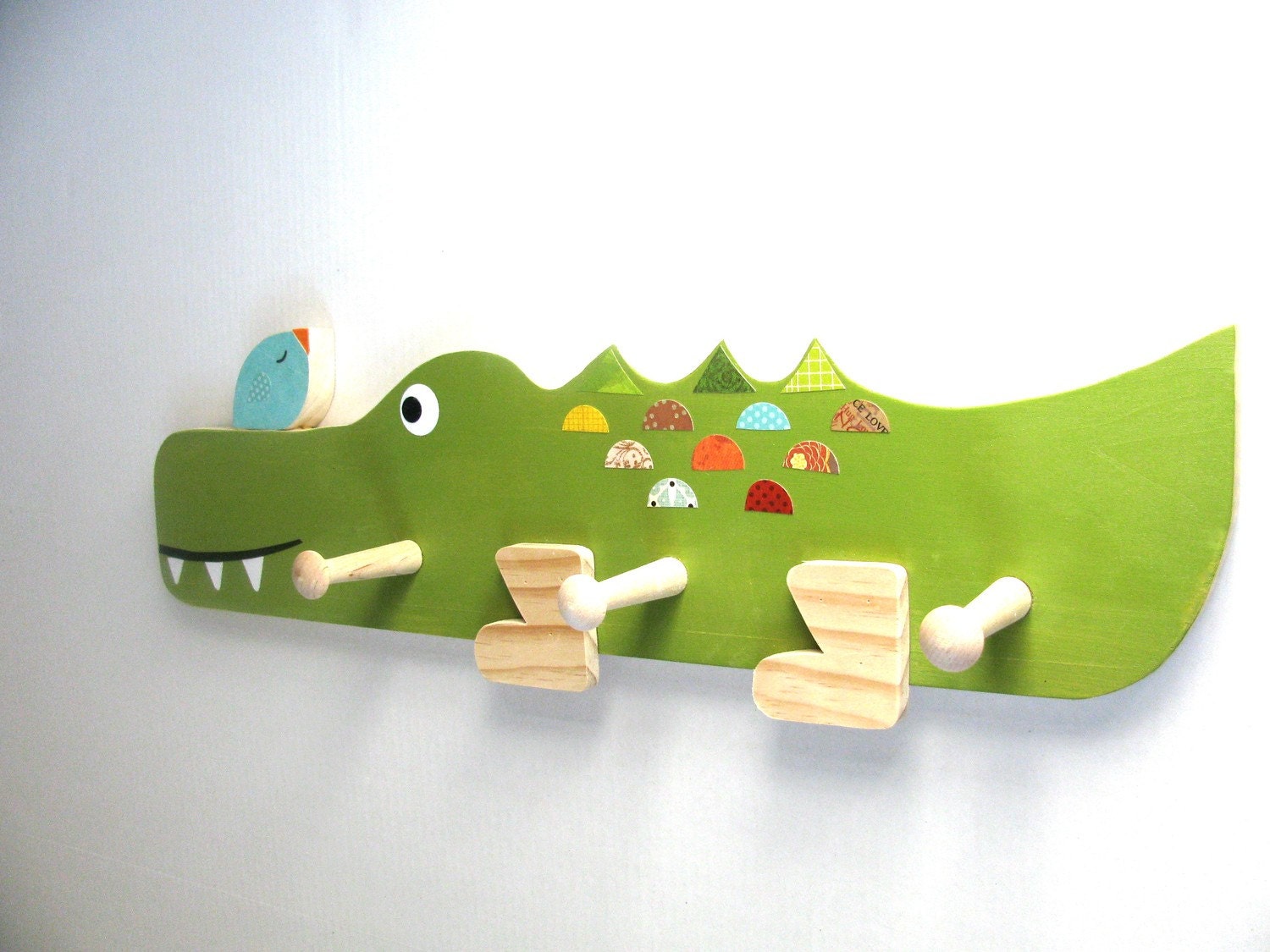 Alligator and Little Bird Peg Rack - eco-friendly by Maple Shade Kids