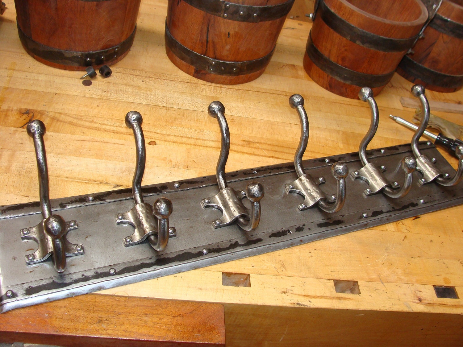 6 Hook Forged Coat Rack