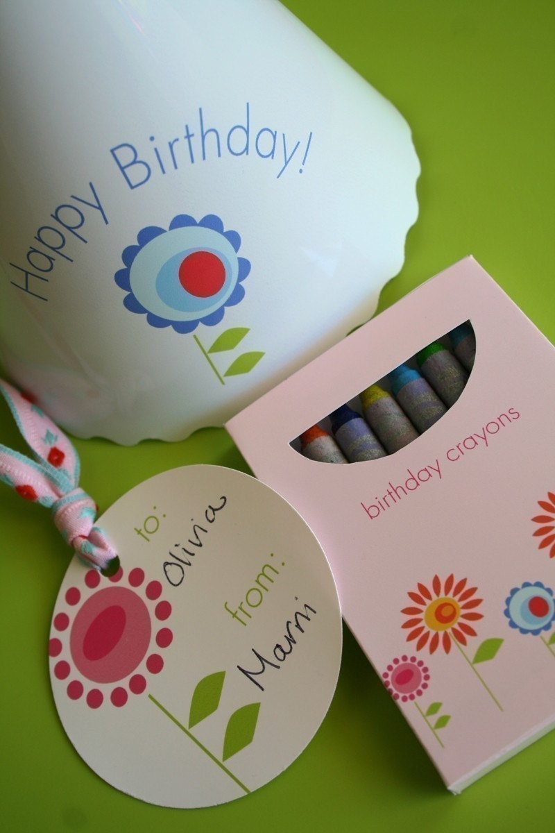 Fabulous Flowers Birthday PRINTABLE Party Collection - You Customize EDITABLE TEXT